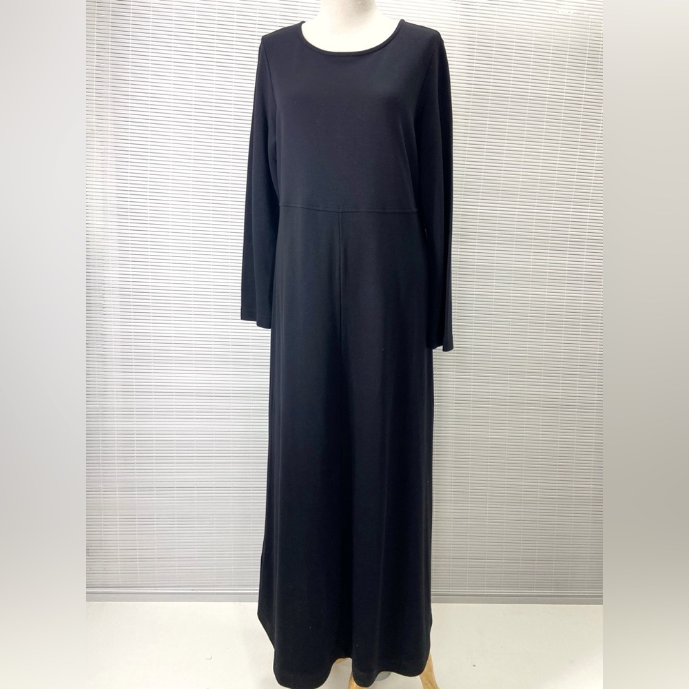 Nordstrom Stretch Ponte Knit Scoop Neck Dress Full Length Size M